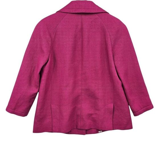 Talbots Womens 2 Pink Linen Three Button Blazer - Picture 5 of 13